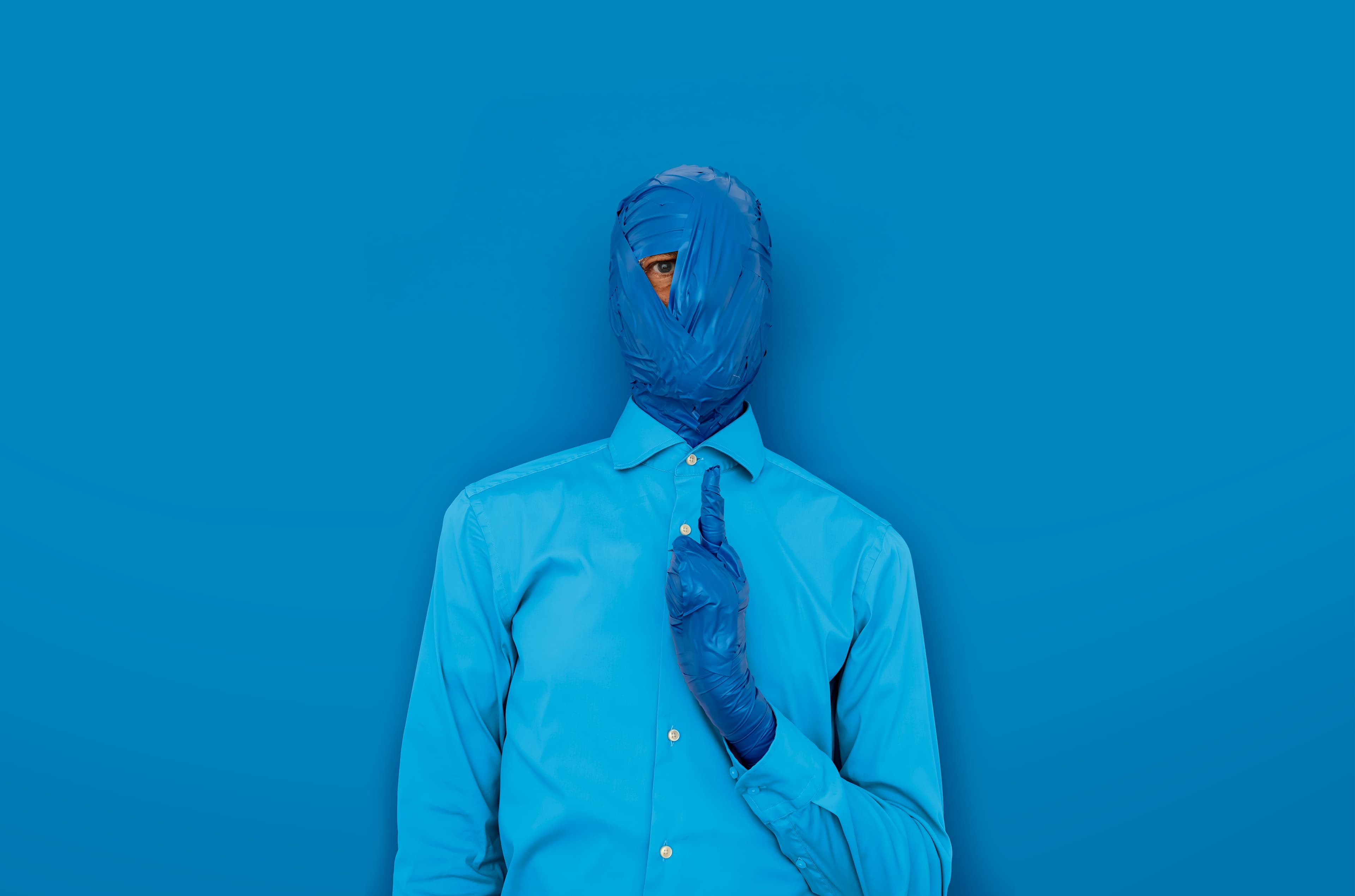 Scotchman conceptual art in blue tones