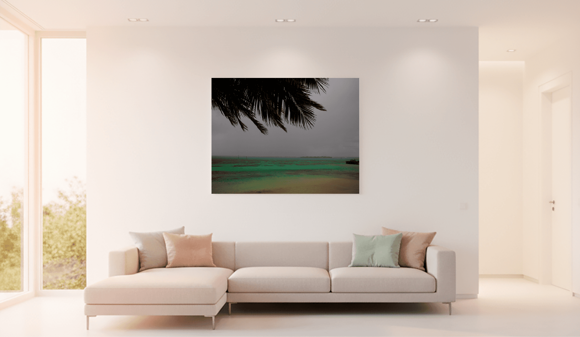 Ambiance salon avec tirages d'art